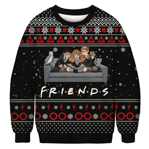 2023 Christmas Digital Print Funny Couple Hoodies