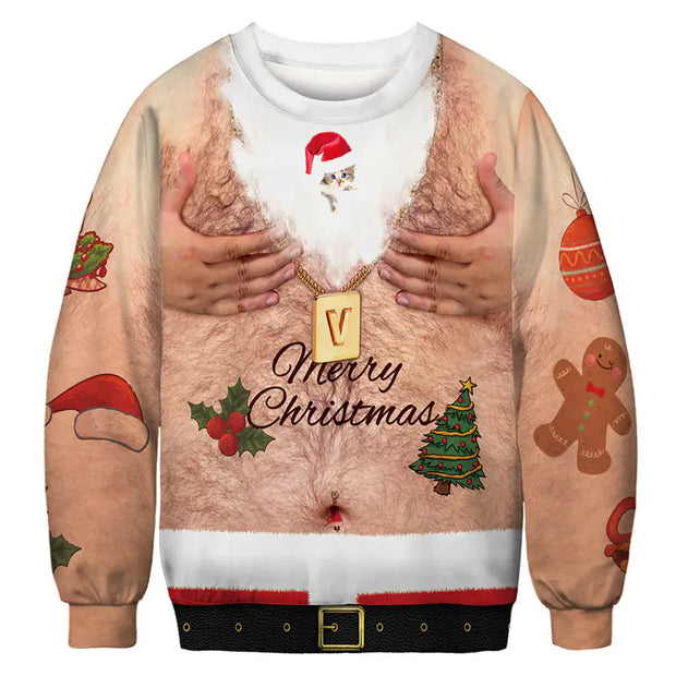 2023 Christmas Digital Print Funny Couple Hoodies