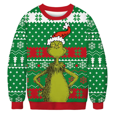 2023 Christmas Digital Print Funny Couple Hoodies