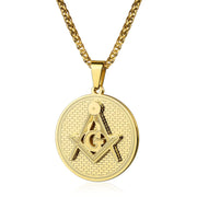 AMITER Masonic Necklace for Men 20’’ 22’’ 24’’ 28’’ Chain Necklace for Masons Mens Pendant Necklace Stainless Steel - Gift Box Packed