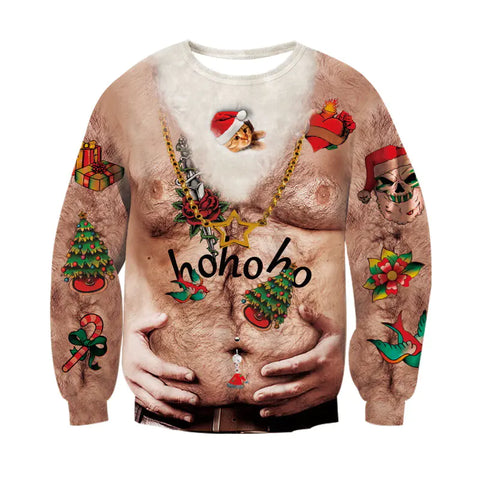 2023 Christmas Digital Print Funny Couple Hoodies