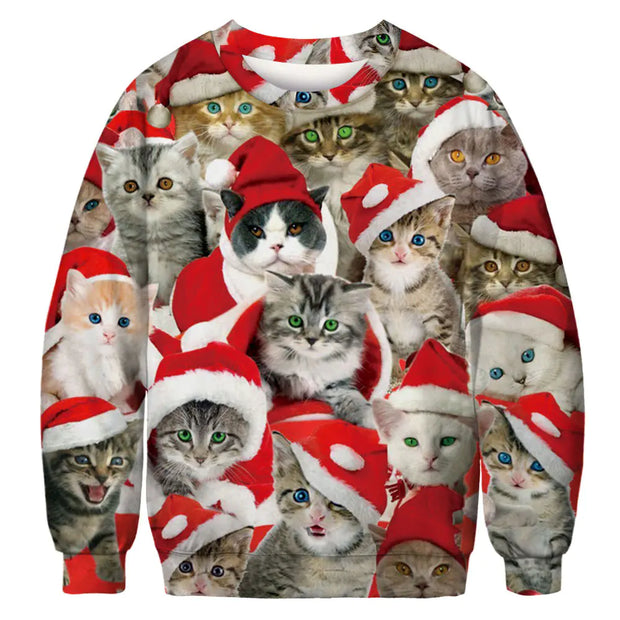 2023 Christmas Digital Print Funny Couple Hoodies