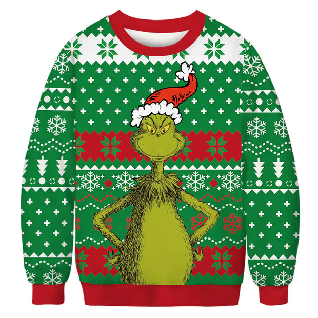 2023 Christmas Digital Print Funny Couple Hoodies
