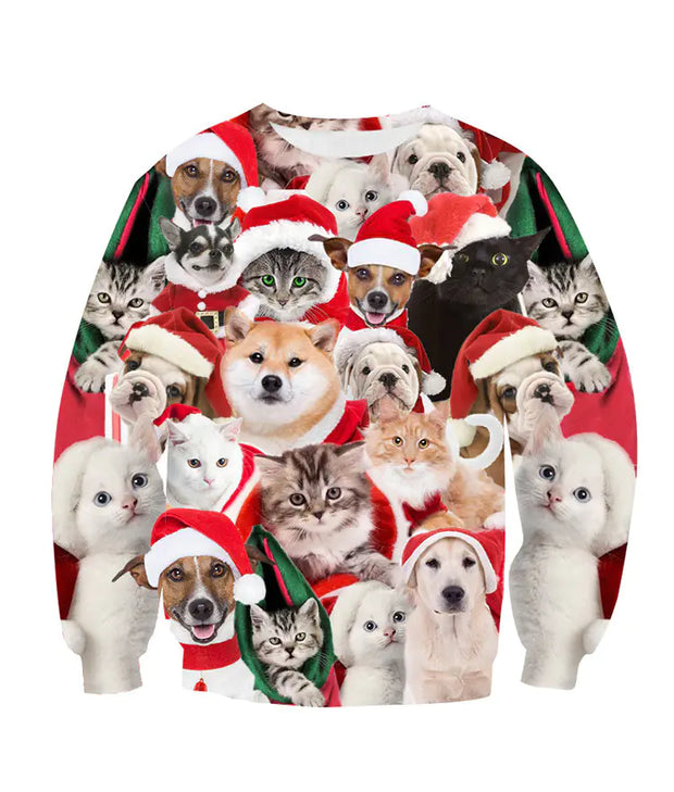 2023 Christmas Digital Print Funny Couple Hoodies