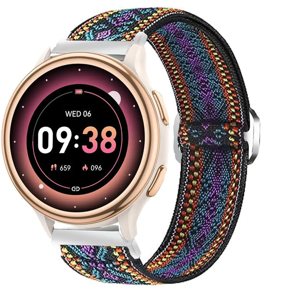 Compatible with HaSaKei Smart Watches Band 20mm Stretch Elastics Nylon Adjustable Replacement Strap Accessories for Men & Women Compatible for HaSaKei G53 1.27