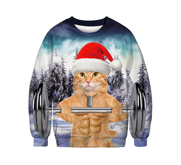 2023 Christmas Digital Print Funny Couple Hoodies